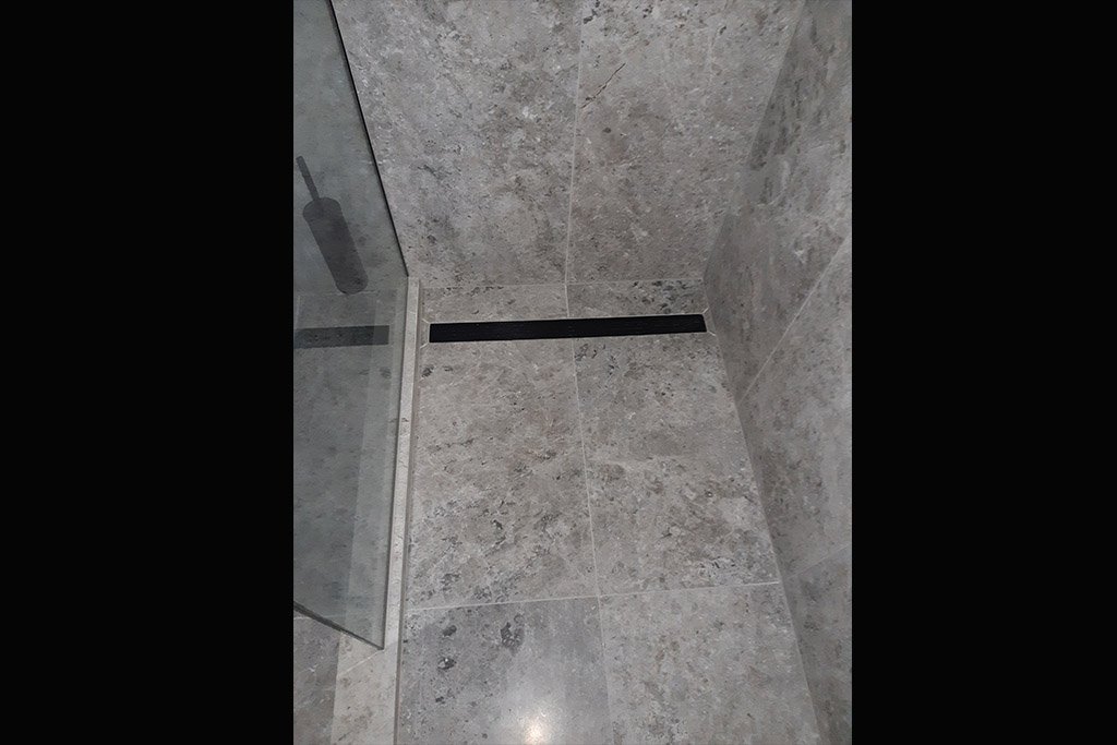 waterproofed shower system