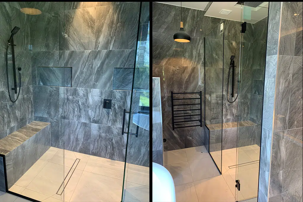 waterproofed shower system