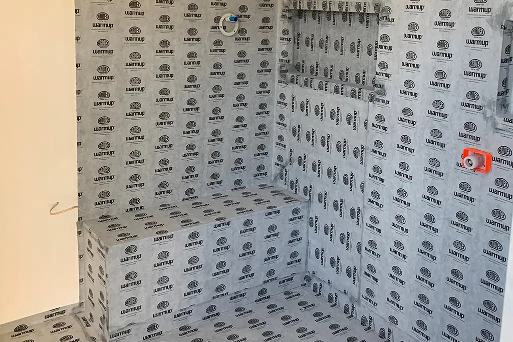 waterproofed shower system