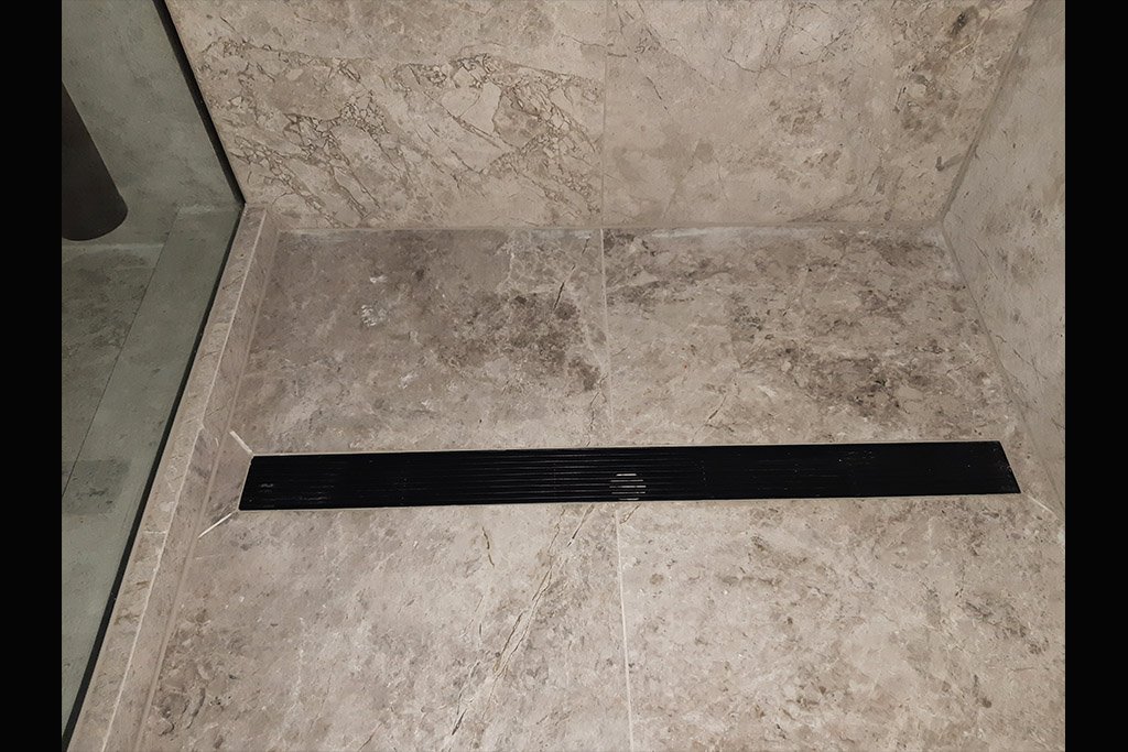 waterproofed shower system