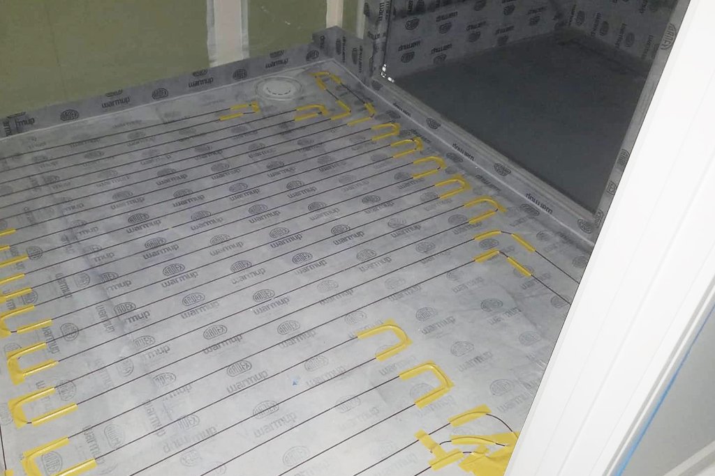 waterproofed shower system