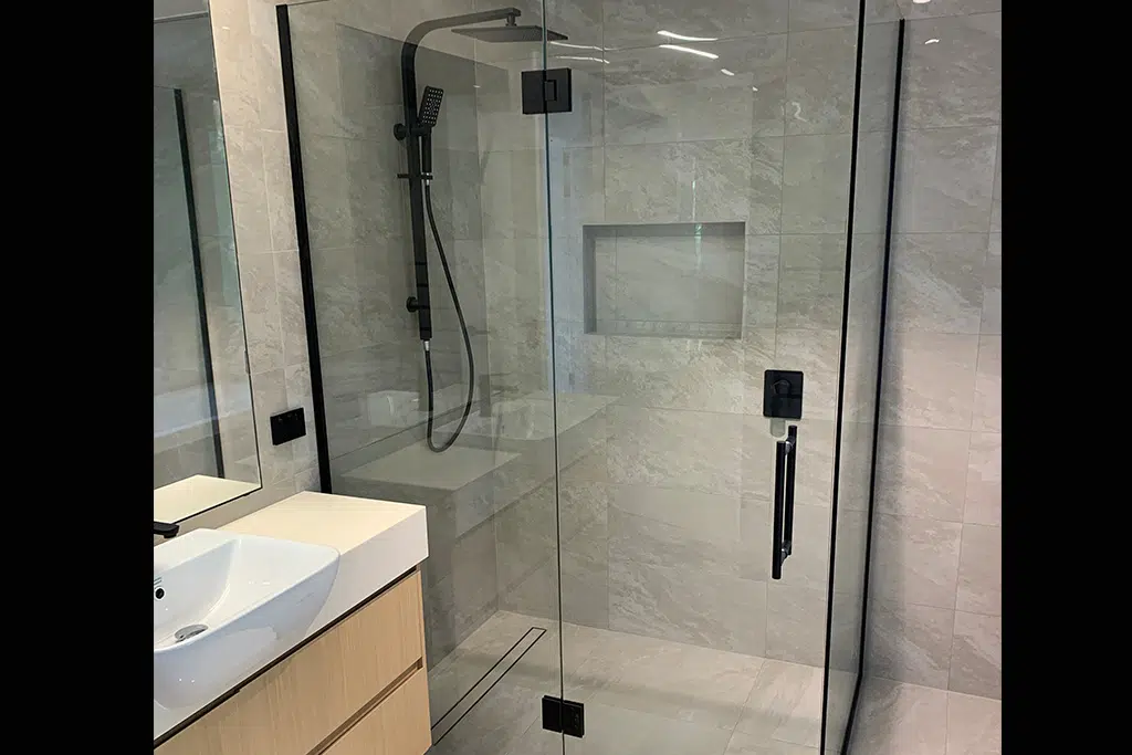 waterproofed shower system
