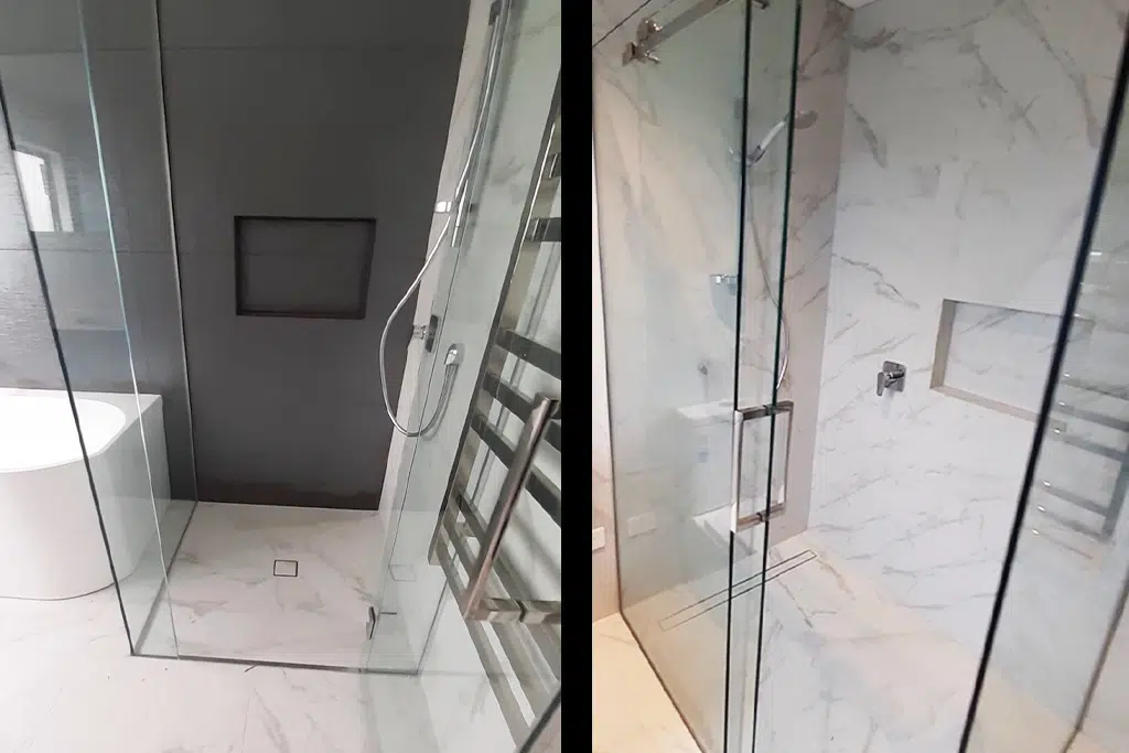 waterproofed shower system