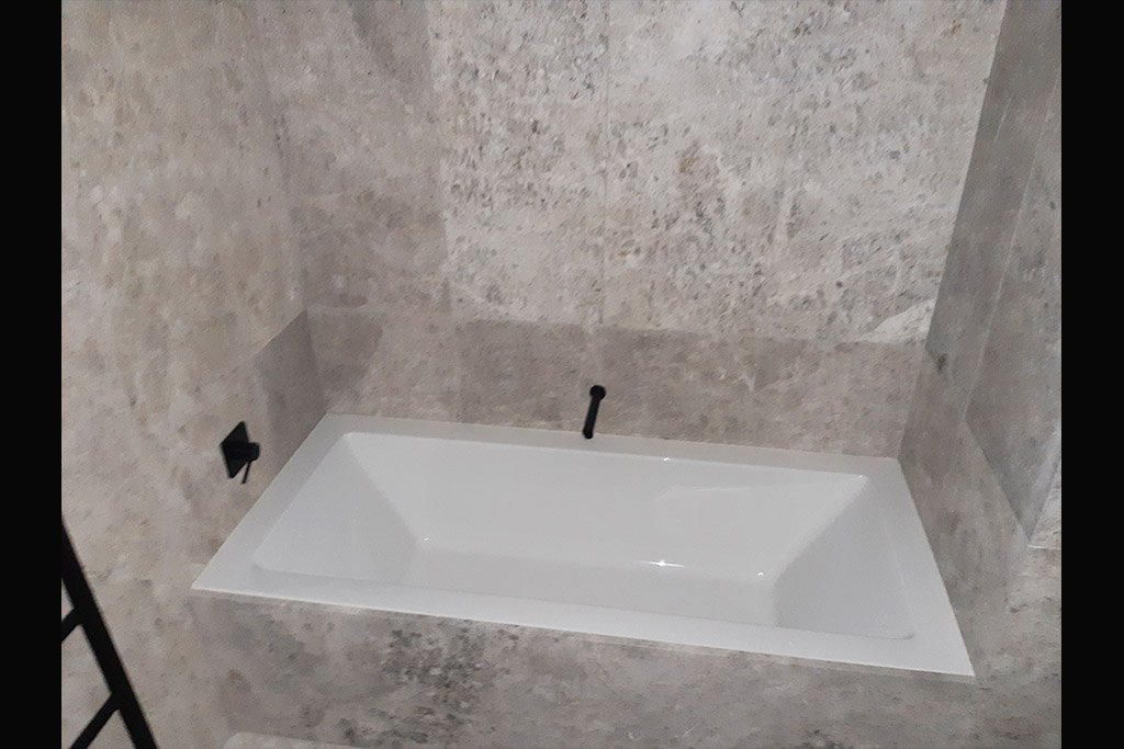 waterproofed shower system
