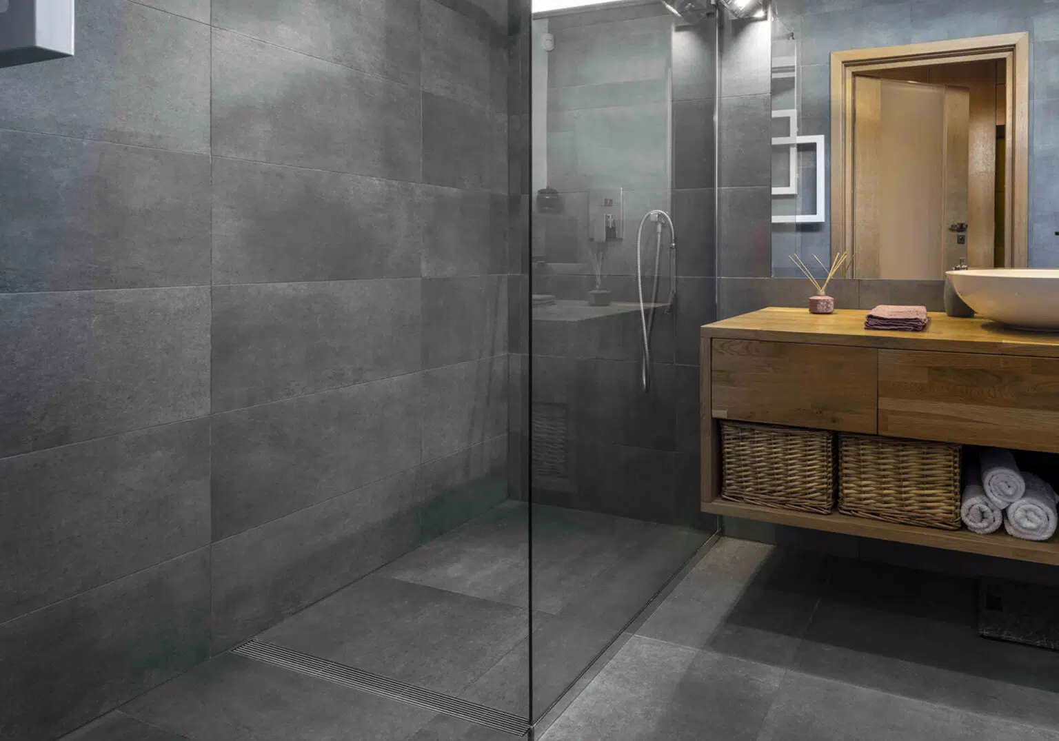 waterproofed shower system