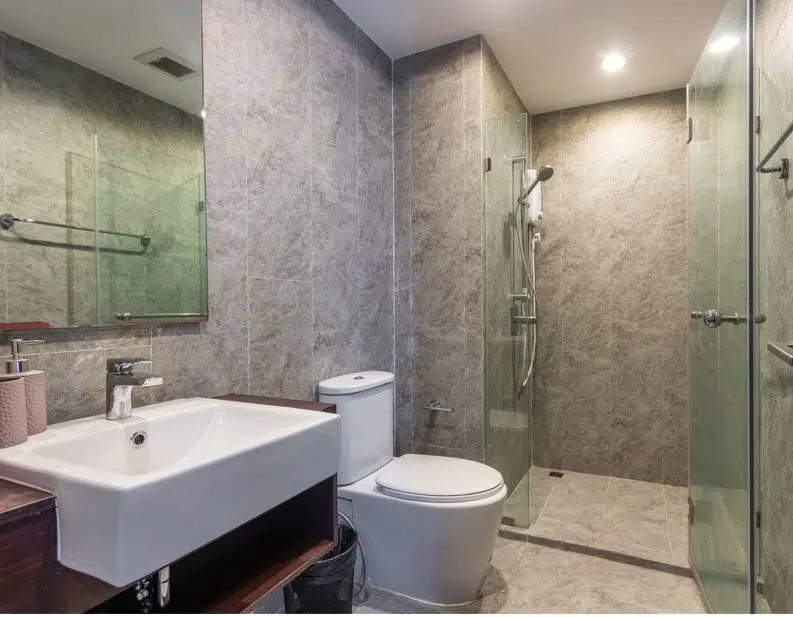 waterproofed shower system