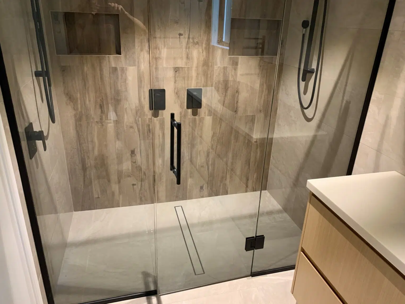 waterproofed shower system