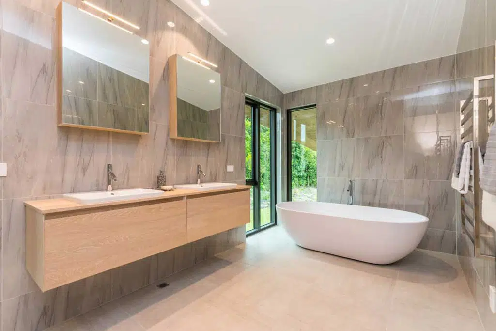 waterproofed shower system