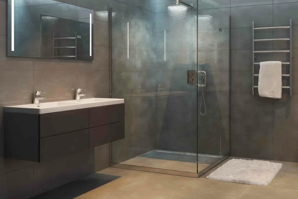 waterproofed shower system