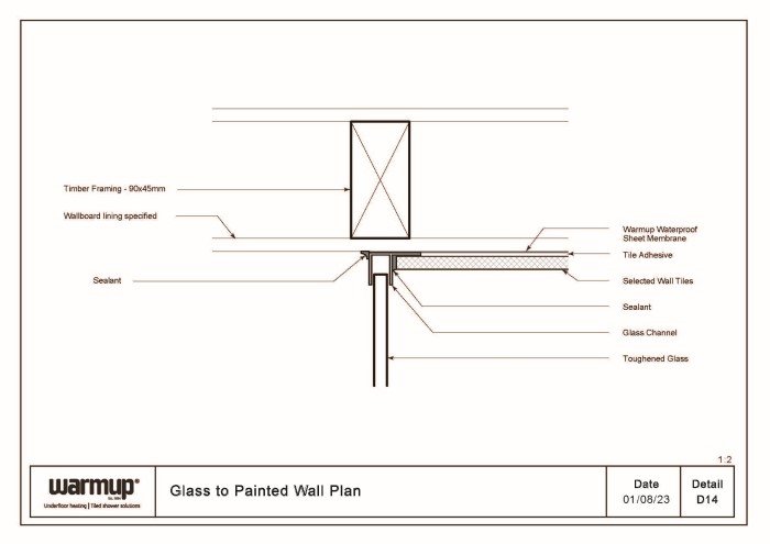 Glass to Painted Wall Plan
